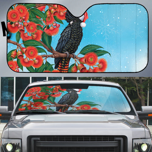 Australia Cockatoo Festive Christmas Auto Sun Shade