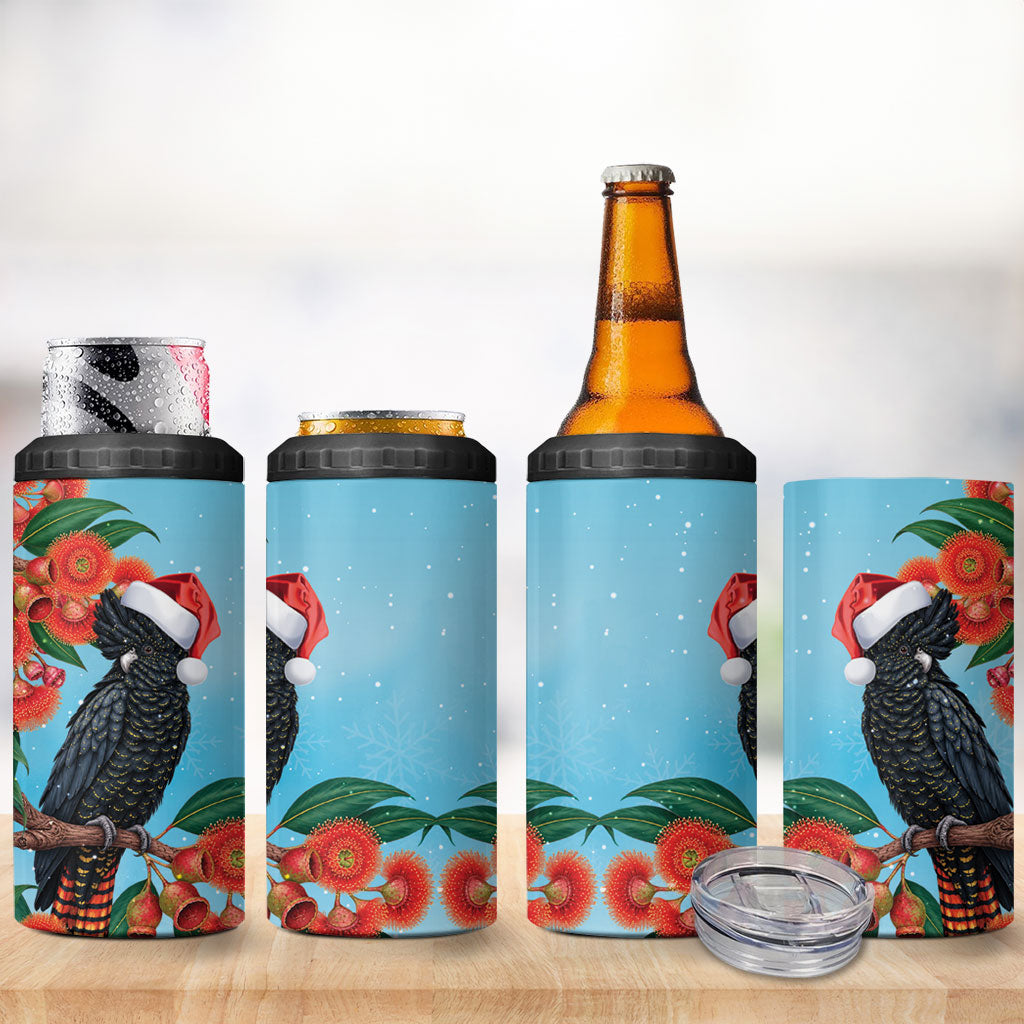 Australia Cockatoo Festive Christmas 4 in 1 Can Cooler Tumbler