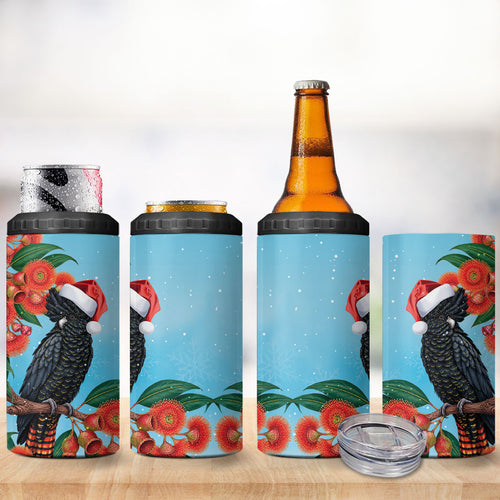 Australia Cockatoo Festive Christmas 4 in 1 Can Cooler Tumbler