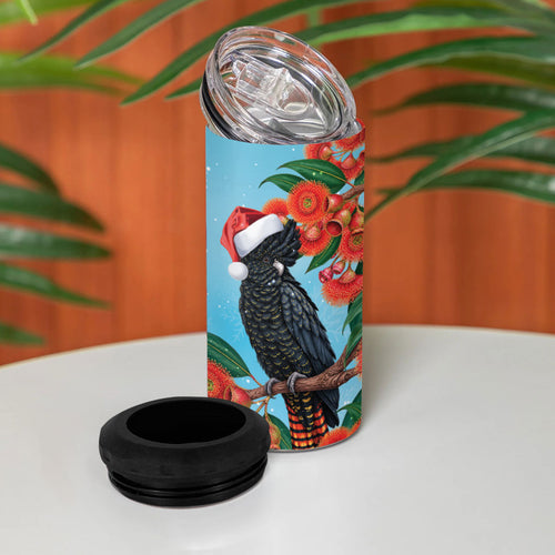 Australia Cockatoo Festive Christmas 4 in 1 Can Cooler Tumbler