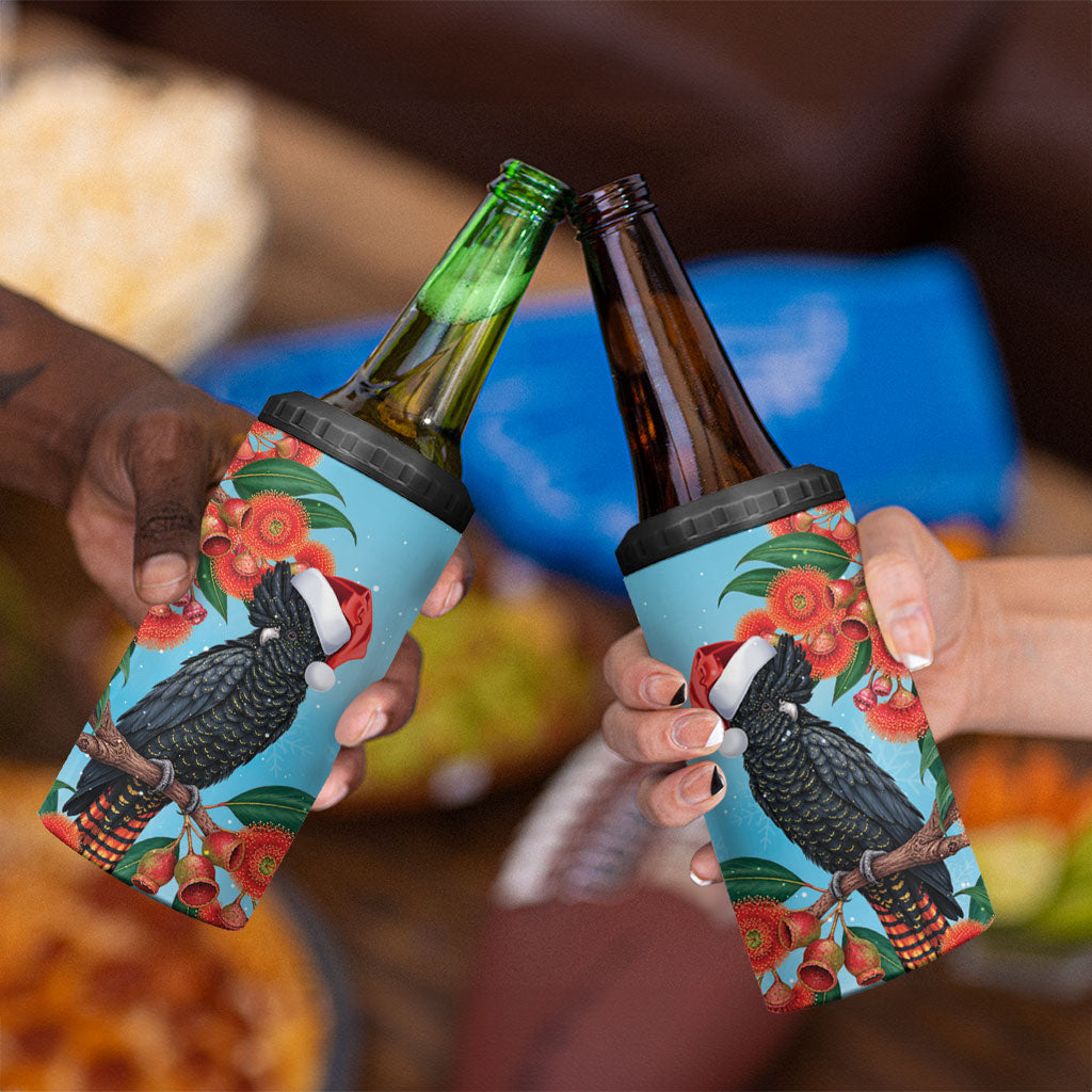Australia Cockatoo Festive Christmas 4 in 1 Can Cooler Tumbler