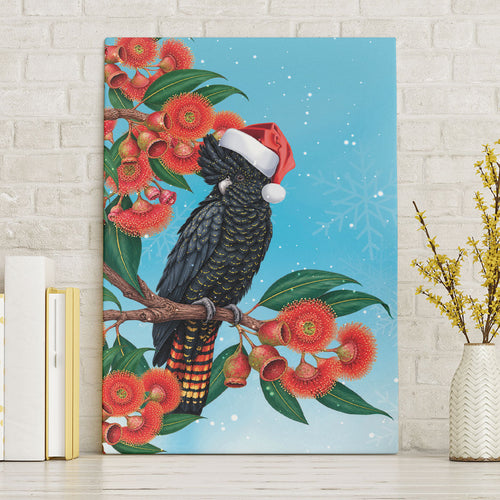 Australia Cockatoo Festive Christmas Canvas Wall Art