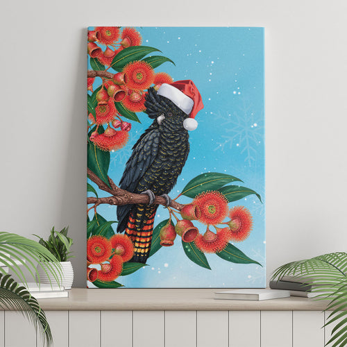 Australia Cockatoo Festive Christmas Canvas Wall Art