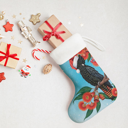 Australia Cockatoo Festive Christmas Stocking