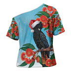 Australia Cockatoo Festive Christmas Cross Shoulder Shirt