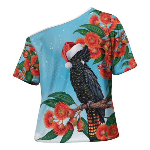 Australia Cockatoo Festive Christmas Cross Shoulder Shirt