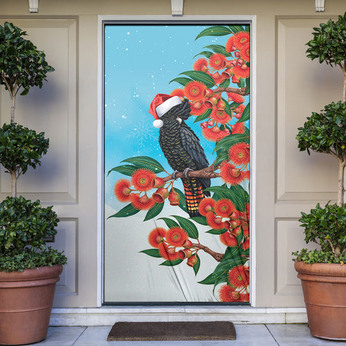 Australia Cockatoo Festive Christmas Door Cover
