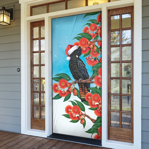 Australia Cockatoo Festive Christmas Door Cover