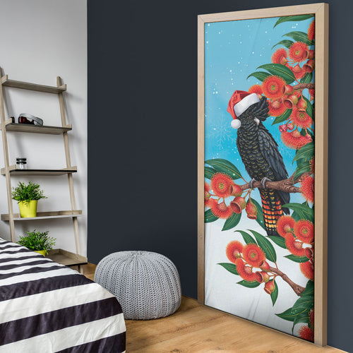 Australia Cockatoo Festive Christmas Door Cover