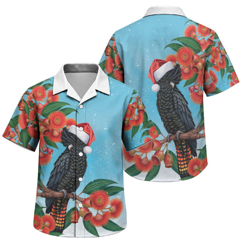 Australia Cockatoo Festive Christmas Family Matching Off The Shoulder Long Sleeve Dress and Hawaiian Shirt