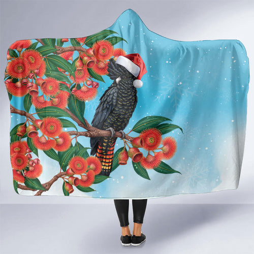 Australia Cockatoo Festive Christmas Hooded Blanket