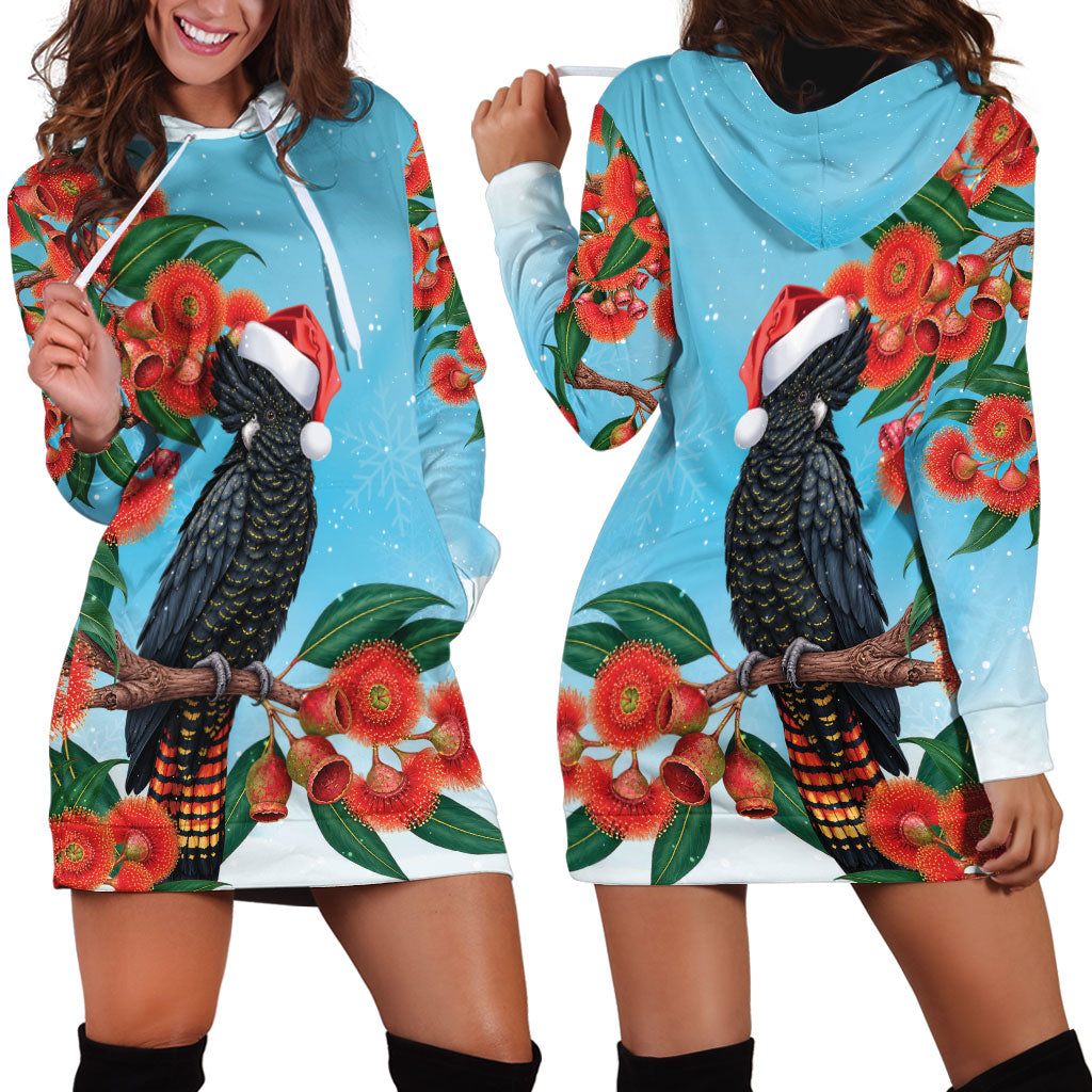 Australia Cockatoo Festive Christmas Hoodie Dress