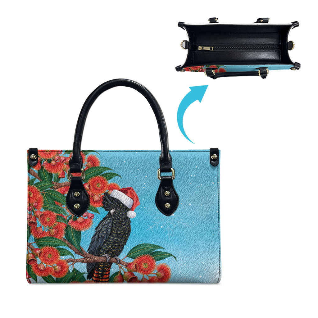 Australia Cockatoo Festive Christmas Leather Bag