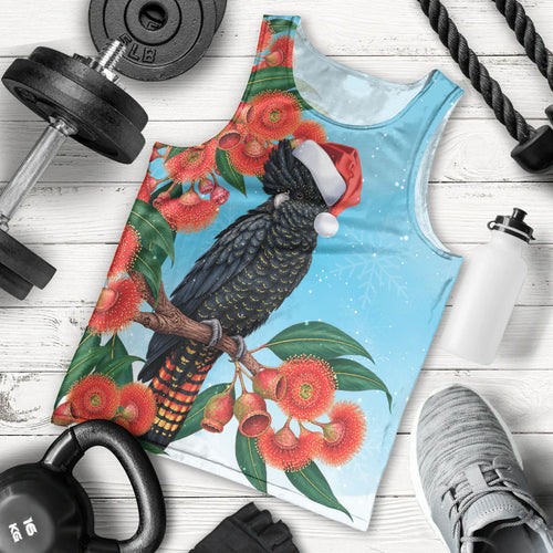 Australia Cockatoo Festive Christmas Men Tank Top