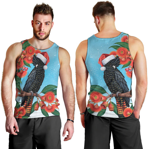 Australia Cockatoo Festive Christmas Men Tank Top