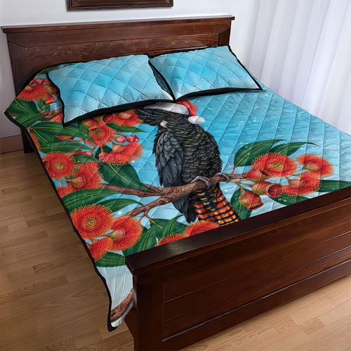 Australia Cockatoo Festive Christmas Quilt Bed Set