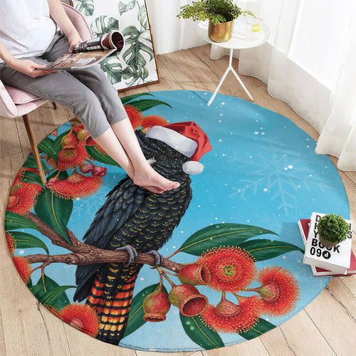Australia Cockatoo Festive Christmas Round Carpet