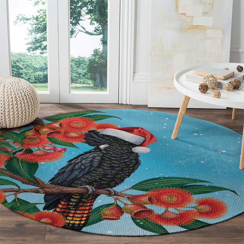 Australia Cockatoo Festive Christmas Round Carpet