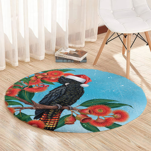 Australia Cockatoo Festive Christmas Round Carpet