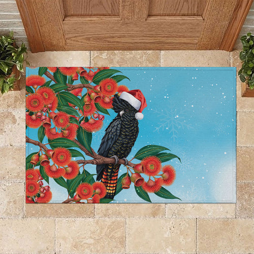 Australia Cockatoo Festive Christmas Rubber Doormat