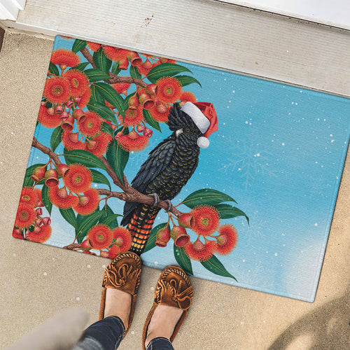 Australia Cockatoo Festive Christmas Rubber Doormat