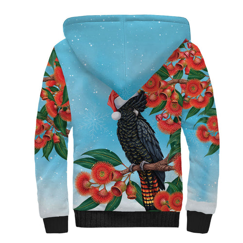 Australia Cockatoo Festive Christmas Sherpa Hoodie