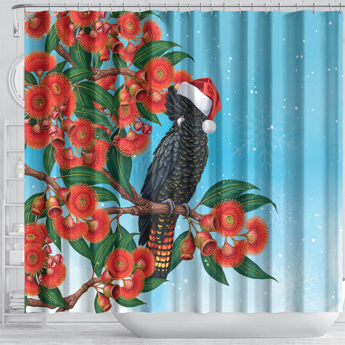 Australia Cockatoo Festive Christmas Shower Curtain
