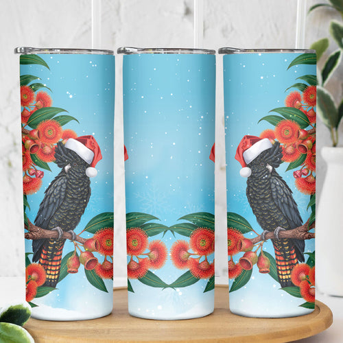 Australia Cockatoo Festive Christmas Skinny Tumbler