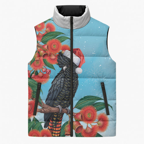 Australia Cockatoo Festive Christmas Sleeveless Puffer Jacket