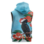Australia Cockatoo Festive Christmas Sleeveless Zip Hoodie