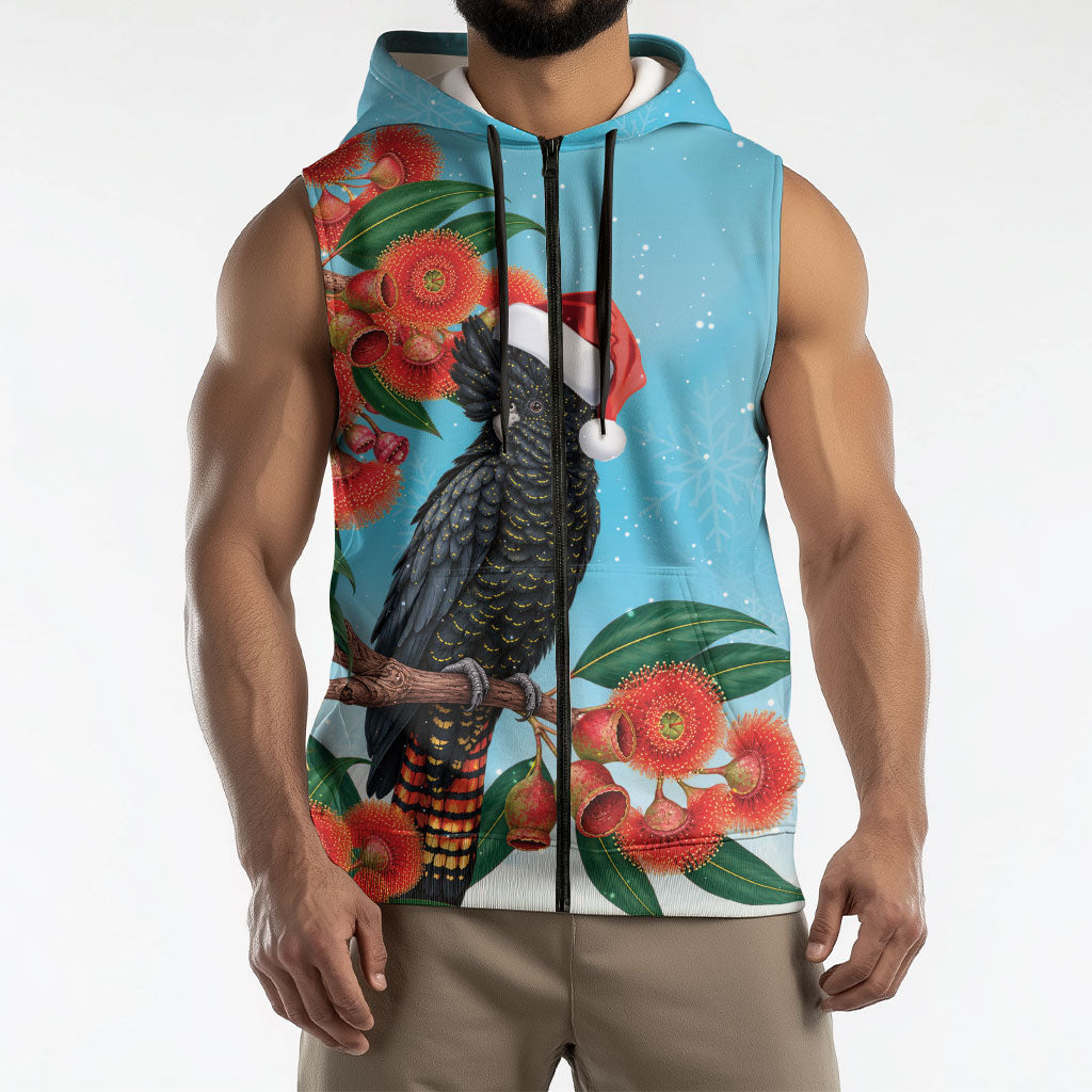Australia Cockatoo Festive Christmas Sleeveless Zip Hoodie