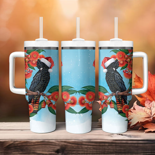 Australia Cockatoo Festive Christmas Tumbler With Handle
