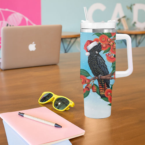 Australia Cockatoo Festive Christmas Tumbler With Handle