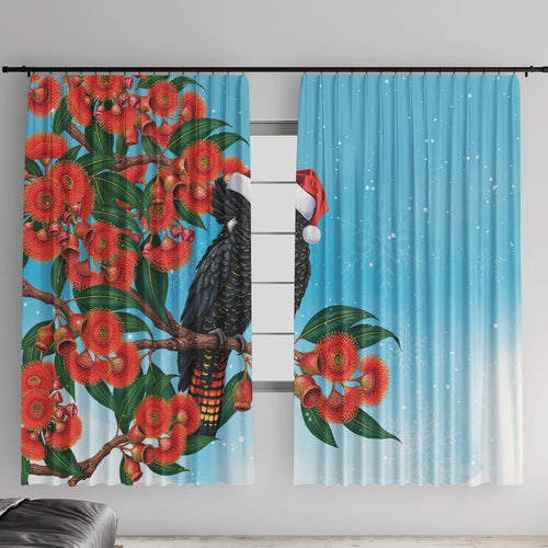 Australia Cockatoo Festive Christmas Window Curtain