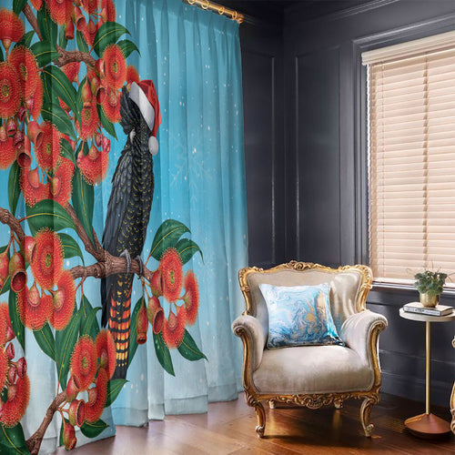 Australia Cockatoo Festive Christmas Window Curtain