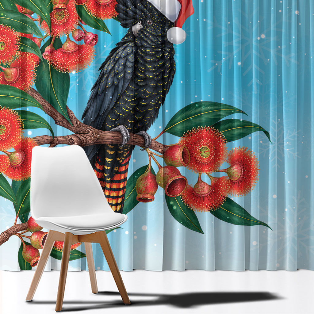 Australia Cockatoo Festive Christmas Window Curtain