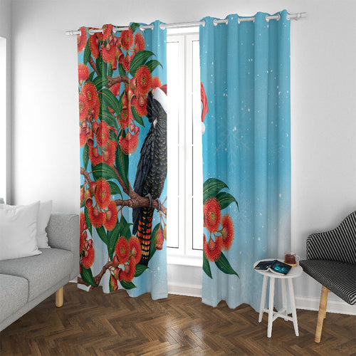 Australia Cockatoo Festive Christmas Window Curtain