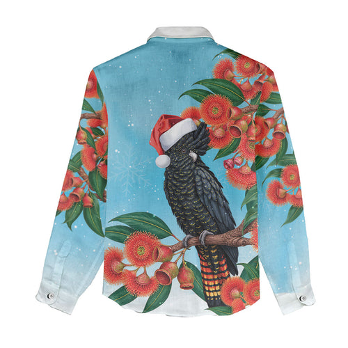 Australia Cockatoo Festive Christmas Women Casual Shirt