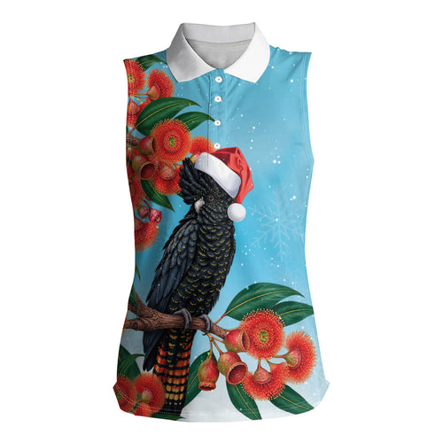 Australia Cockatoo Festive Christmas Women Sleeveless Polo Shirt