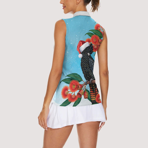 Australia Cockatoo Festive Christmas Women Sleeveless Polo Shirt