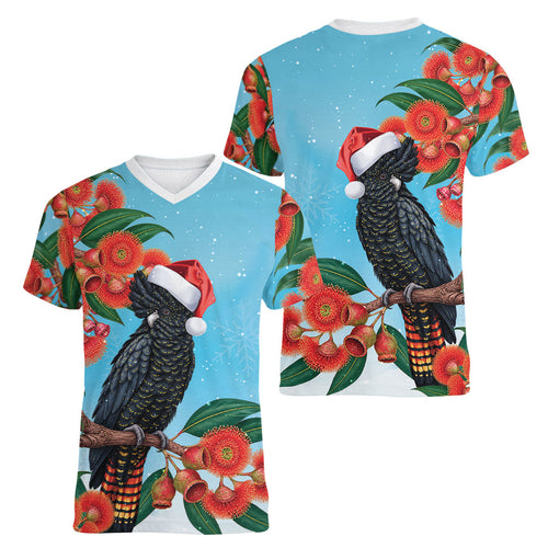 Australia Cockatoo Festive Christmas Women V-Neck T-Shirt