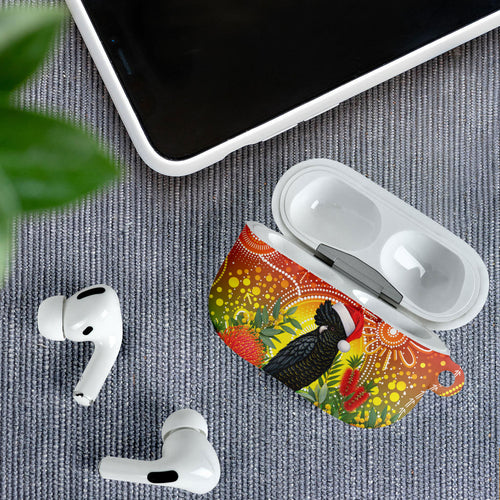 Australia Christmas Black Cockatoo AirPods Case Aboriginal Art