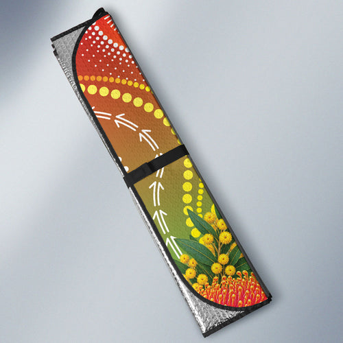Australia Christmas Black Cockatoo Auto Sun Shade Aboriginal Art