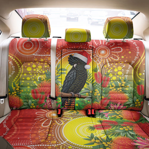 Australia Christmas Black Cockatoo Back Car Seat Cover Aboriginal Art