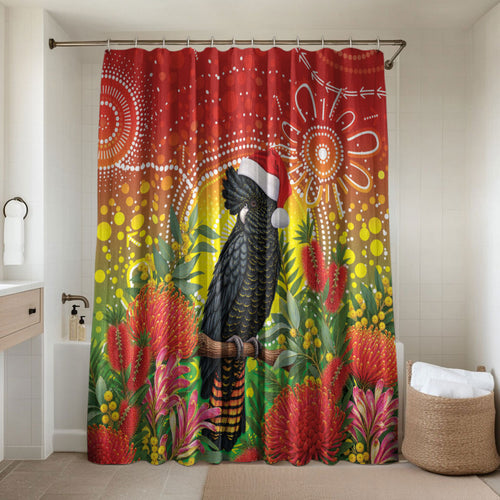 Australia Christmas Black Cockatoo Bathroom Set Aboriginal Art