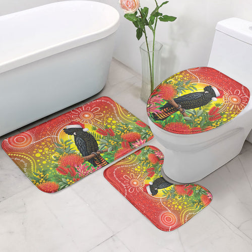 Australia Christmas Black Cockatoo Bathroom Set Aboriginal Art