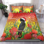 Australia Christmas Black Cockatoo Bedding Set Aboriginal Art