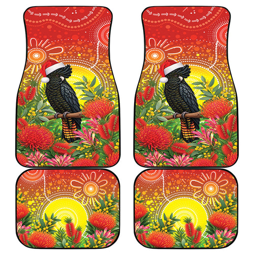 Australia Christmas Black Cockatoo Car Mats Aboriginal Art