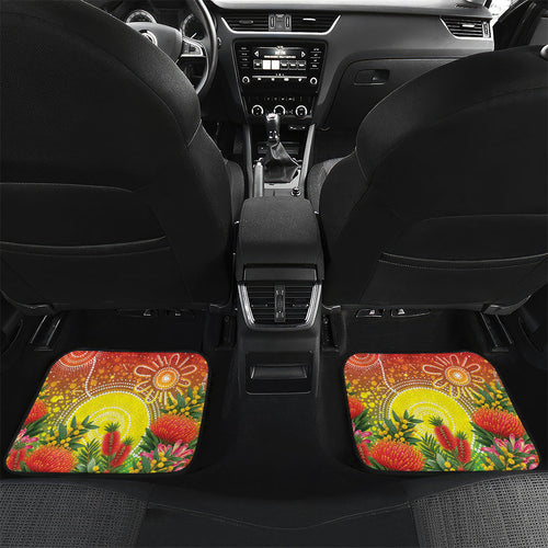 Australia Christmas Black Cockatoo Car Mats Aboriginal Art