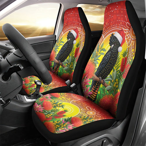 Australia Christmas Black Cockatoo Car Seat Cover Aboriginal Art